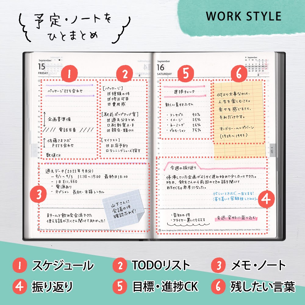 予定・ノートをひとまとめ WORK STYLE